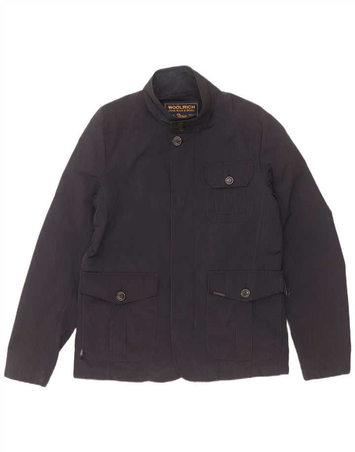 Woolrich Mens Utility Jacket UK 38 Medium Navy Blue Polyester