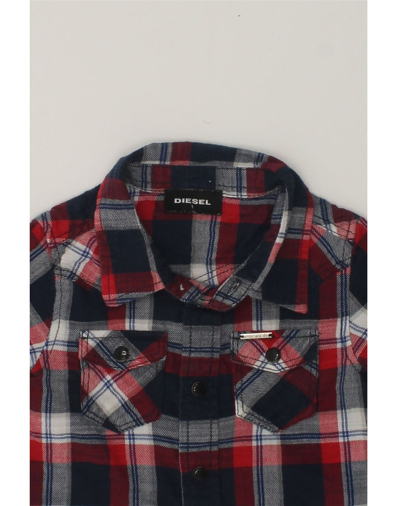 DIESEL Baby Boys Flannel Shirt 3-6 Months Red Check Cotton | Vintage Diesel | Thrift | Second-Hand Diesel | Used Clothing | Messina Hembry 