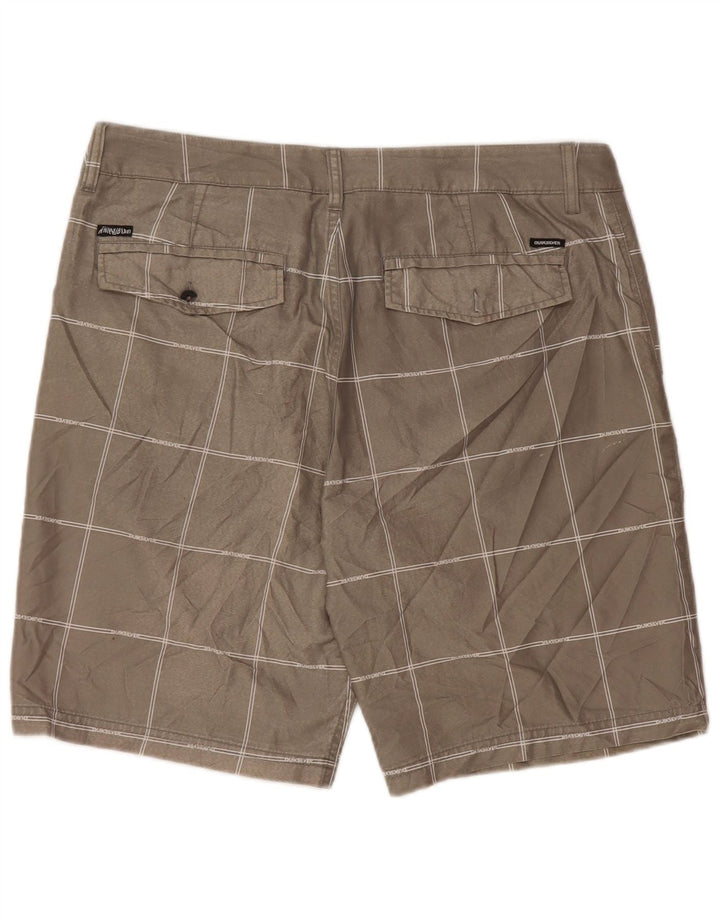 Quiksilver Mens Chino Shorts W34 Large  Grey Check Polyester