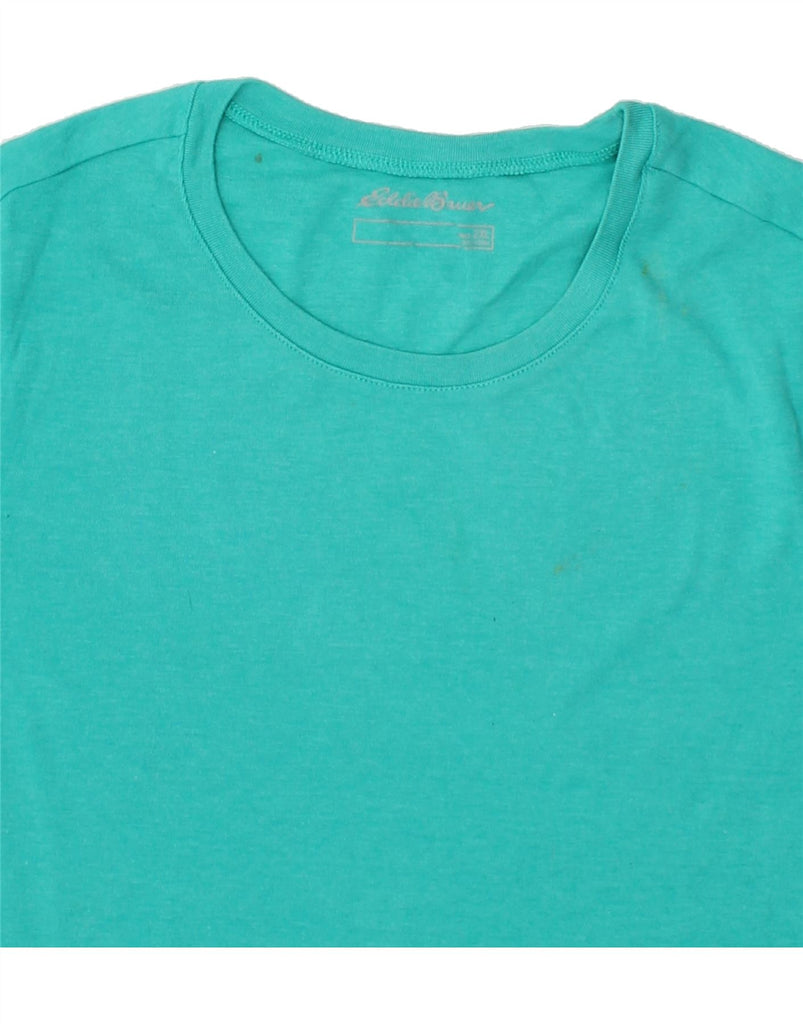 EDDIE BAUER Womens T-Shirt Top UK 20 2XL Turquoise Cotton | Vintage Eddie Bauer | Thrift | Second-Hand Eddie Bauer | Used Clothing | Messina Hembry 