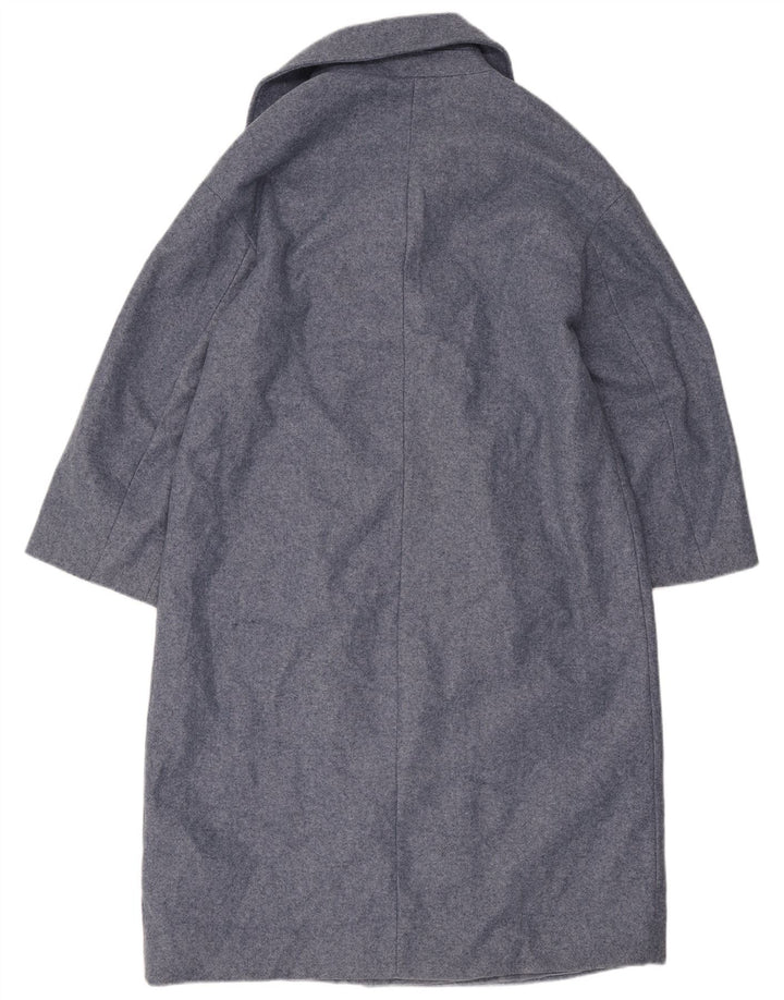 Zara Womens Double Breasted Coat UK 10 Small Blue Polyester