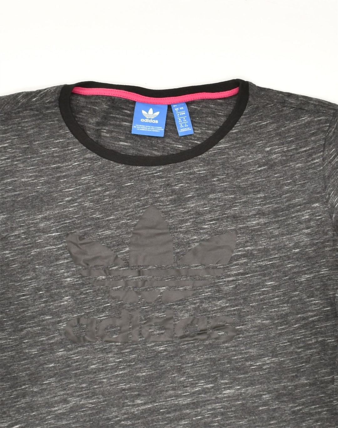 ADIDAS Womens Graphic T-Shirt Top UK 8 Small Grey Cotton | Vintage Adidas | Thrift | Second-Hand Adidas | Used Clothing | Messina Hembry 