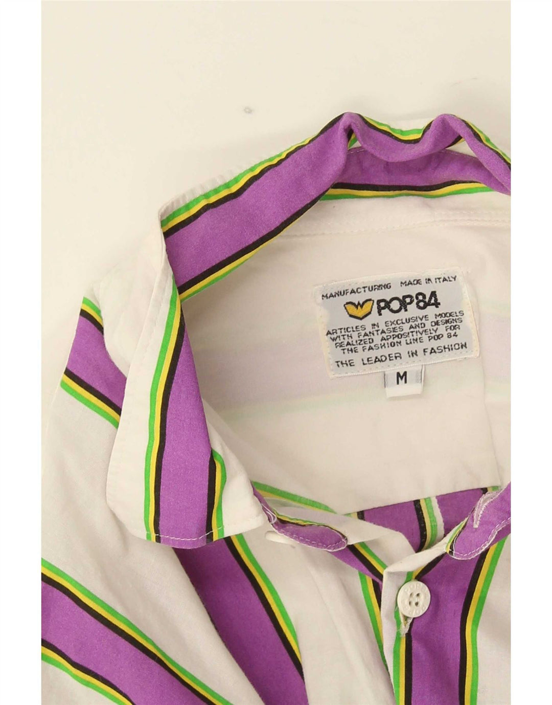 POP 84 Mens Shirt Medium White Striped
