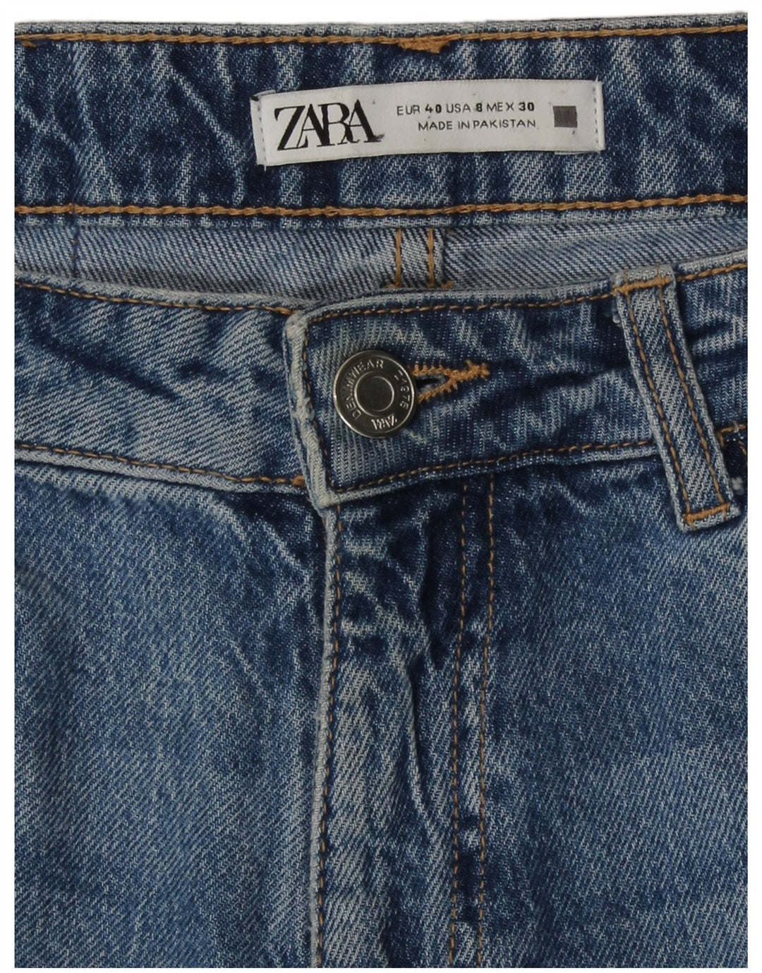 Zara Womens High Waist Jeans EU 40 Medium W30 L28 Blue