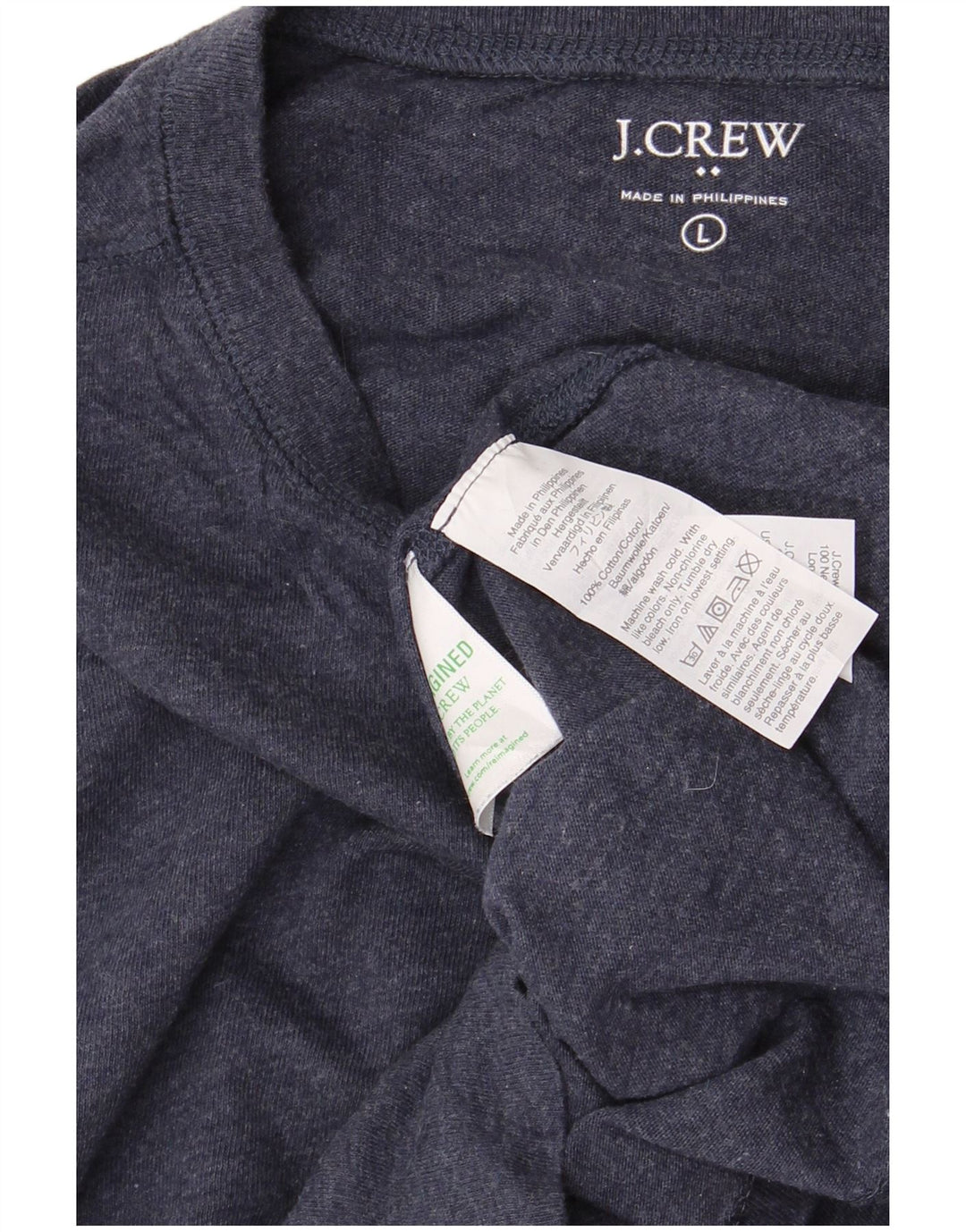 J. Crew Mens Top Long Sleeve Large Navy Blue Cotton