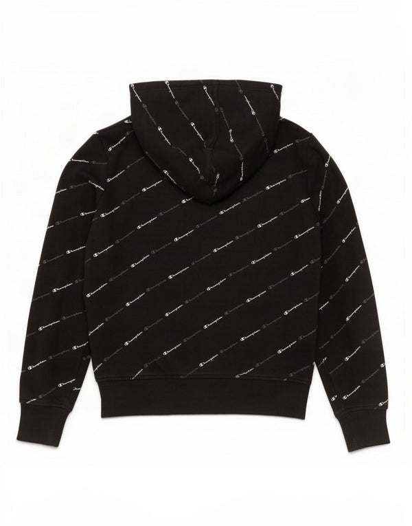 Champion Womens Graphic Hoodie Jumper UK 10 Small Black Cotton