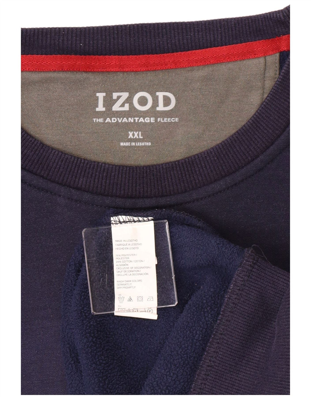 Izod Mens Sweatshirt Jumper 2XL Navy Blue Polyester