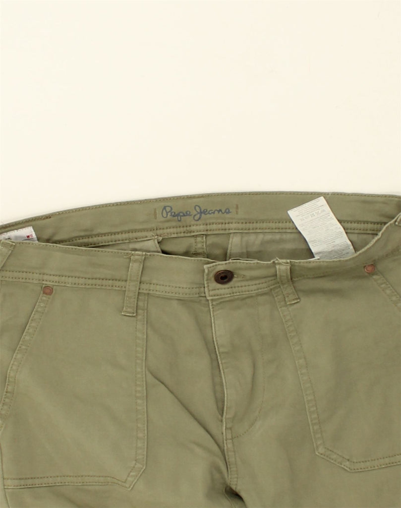 PEPE JEANS Womens Skinny Cargo Trousers UK 16 Large W32 L30 Khaki Cotton | Vintage PEPE Jeans | Thrift | Second-Hand PEPE Jeans | Used Clothing | Messina Hembry 