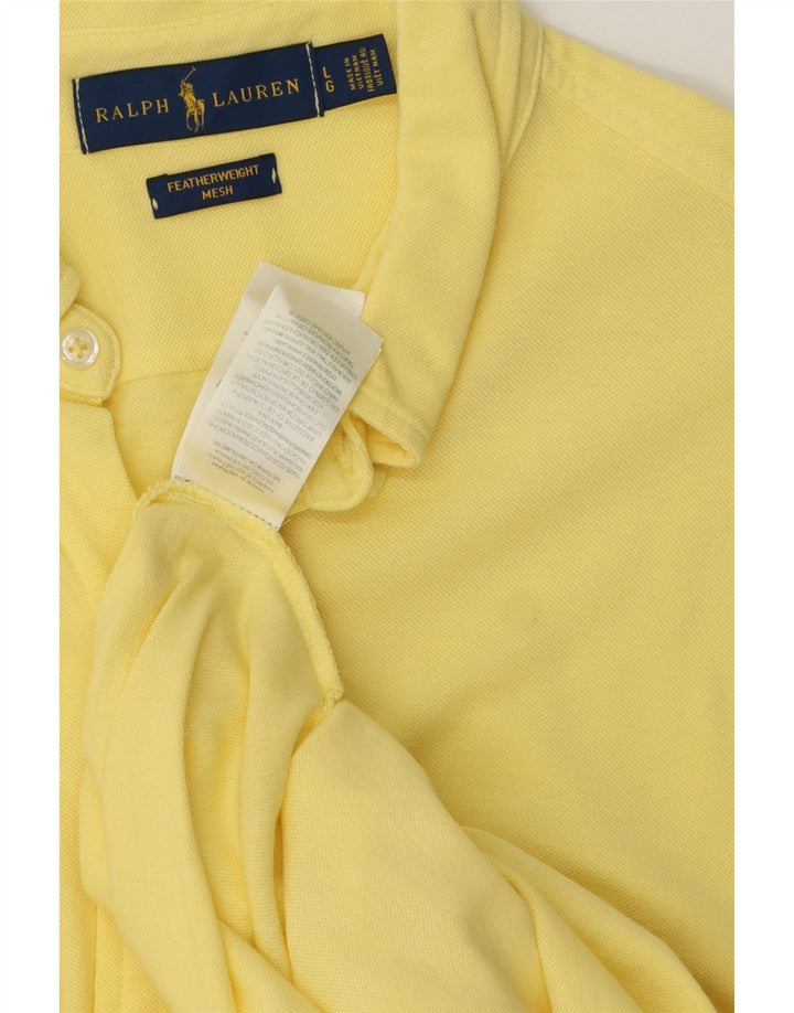Ralph Lauren Mens Featherweight Mesh Shirt Large Yellow Cotton