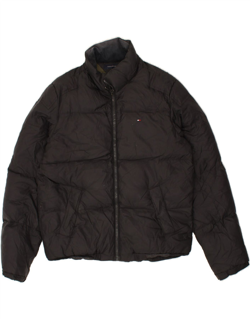 TOMMY HILFIGER Mens Padded Jacket UK 36 Small Black Nylon | Vintage Tommy Hilfiger | Thrift | Second-Hand Tommy Hilfiger | Used Clothing | Messina Hembry 