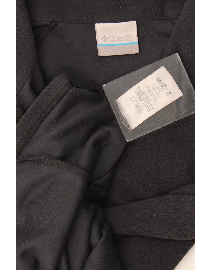 Columbia Womens Zip Neck Fleece Jumper UK 10 Small Black Polyester
