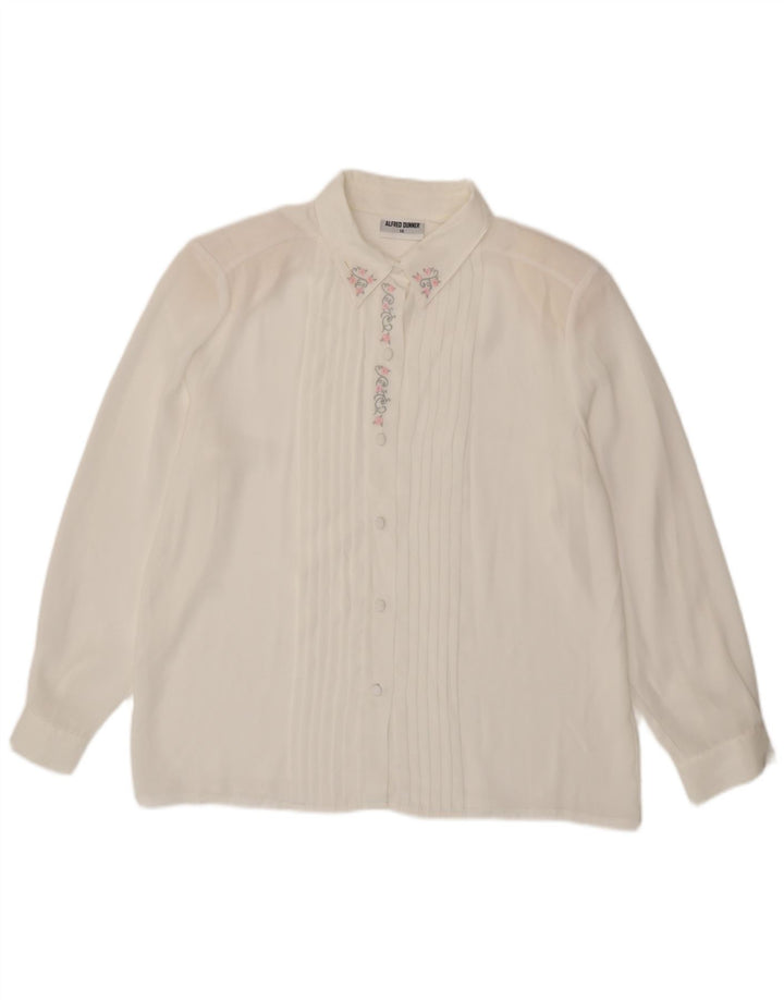 Alfred Dunner Womens See Through Shirt Blouse UK 14 Large White
