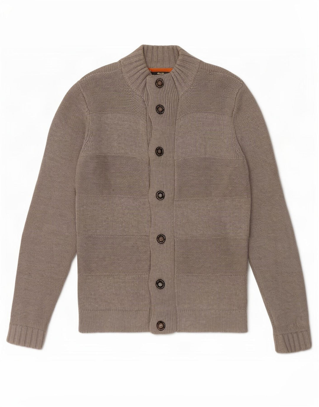 Jack & Jones Mens Cardigan Sweater Medium Grey Striped Cotton