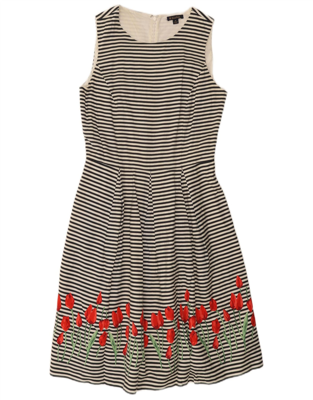 Brooks Brothers Womens A-Line Dress US 8 Medium Off White Striped