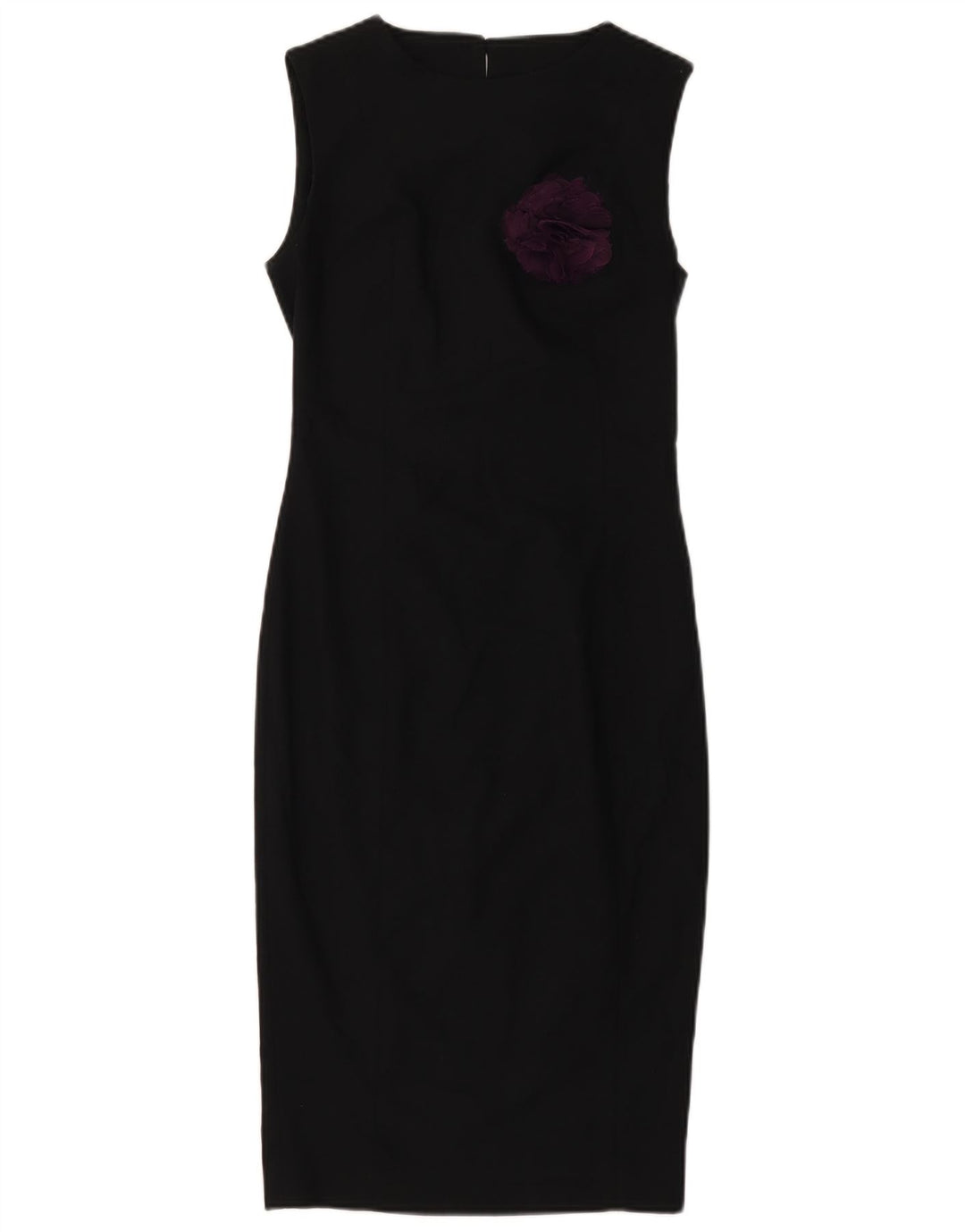 ZARA Womens Sleeveless Sheath Dress UK 4 XS Black Floral Polyester