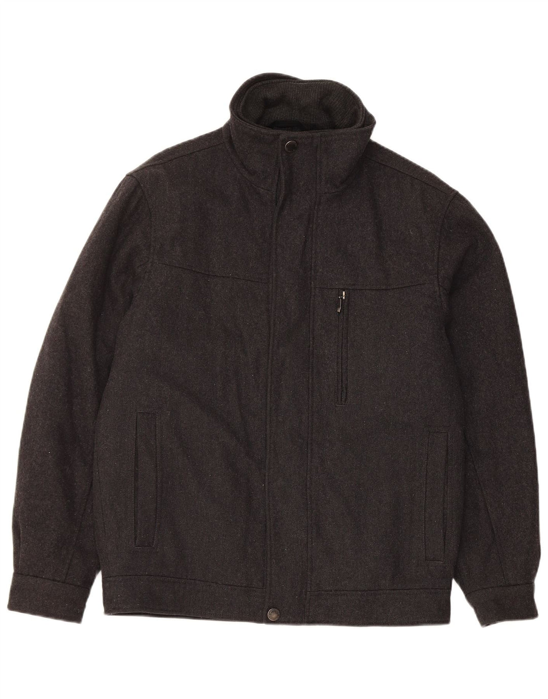 London Fog Mens Towne Bomber Windbreaker Jacket UK 38 Medium Grey Wool