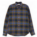 Barbour Mens Tailored Fit Flannel Shirt Medium Navy Blue Check Cotton