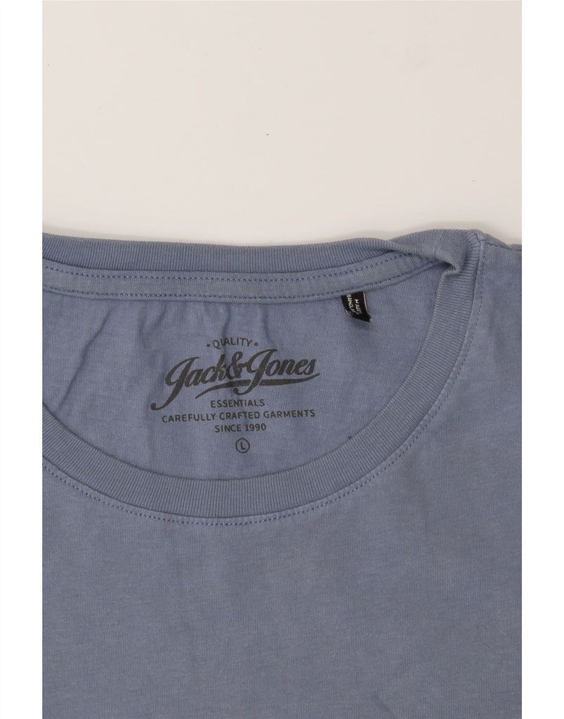 JACK & JONES Mens T-Shirt Top Large Blue Cotton Vintage Jack & Jones and Second-Hand Jack & Jones from Messina Hembry 