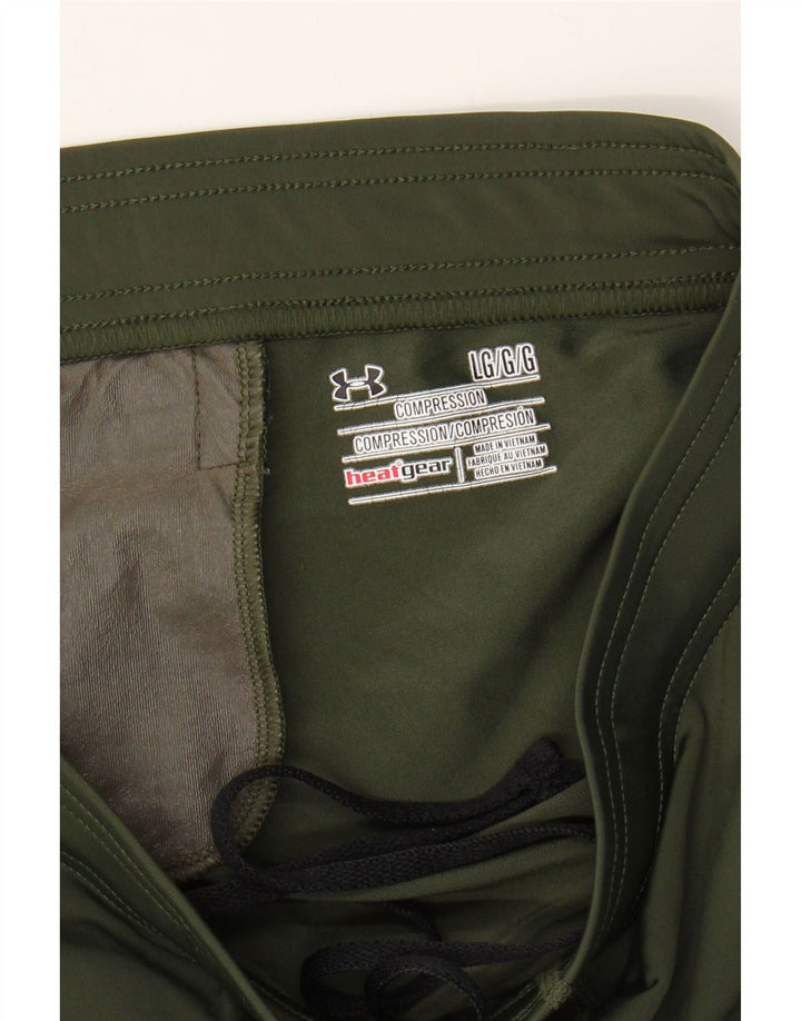 UNDER ARMOUR Womens Graphic Leggings UK 14 Large Green Nylon Vintage Under Armour and Second-Hand Under Armour from Messina Hembry 