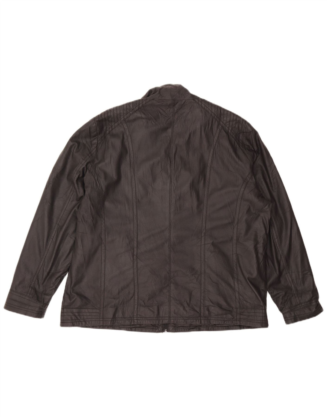 Vintage Mens Faux Leather Jacket IT 48 Medium Black Polyester