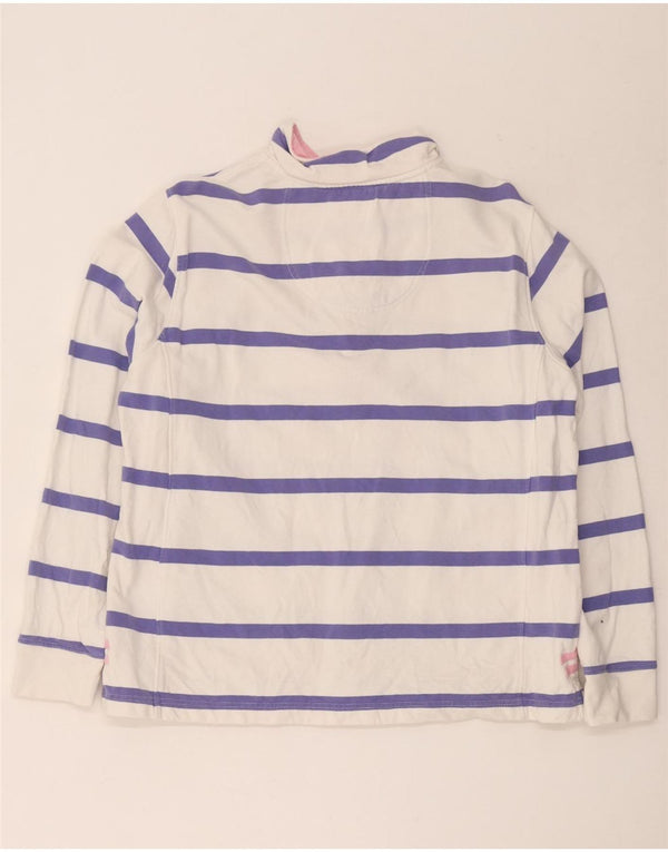 Crew Clothing Womens Zip Neck Sweatshirt Jumper UK 16 Large White Striped