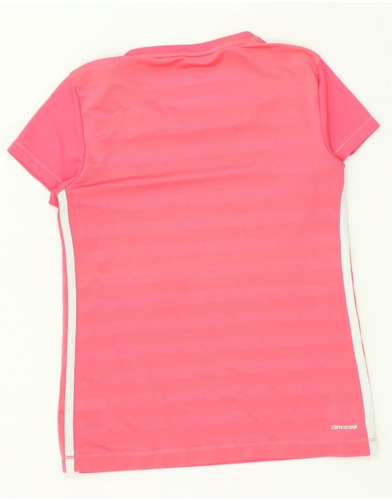 ADIDAS Girls Climacool T-Shirt Top 8-9 Years Pink Polyester | Vintage Adidas | Thrift | Second-Hand Adidas | Used Clothing | Messina Hembry 