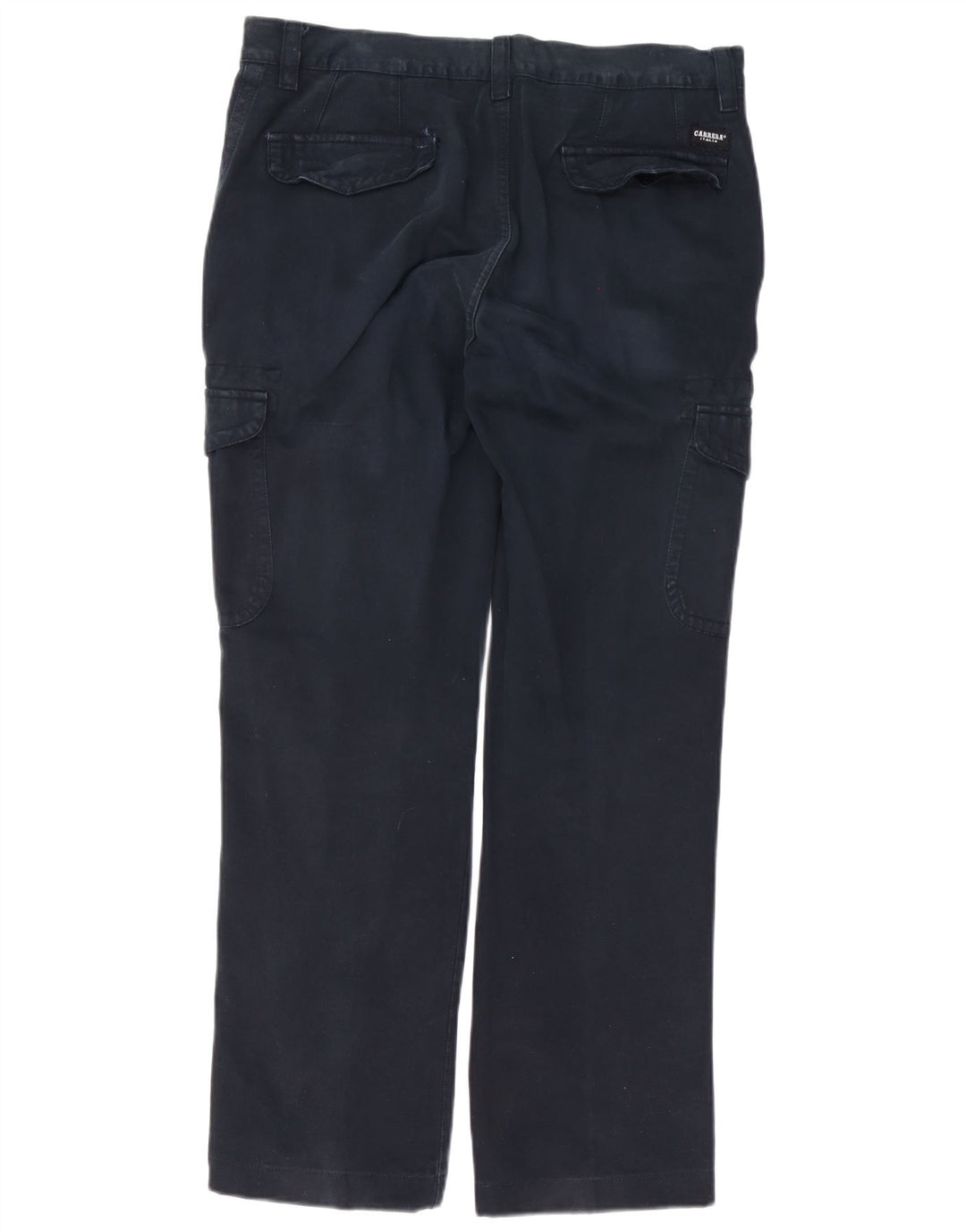 Carrera Mens Straight Cargo Trousers W36 L30 Navy Blue Cotton