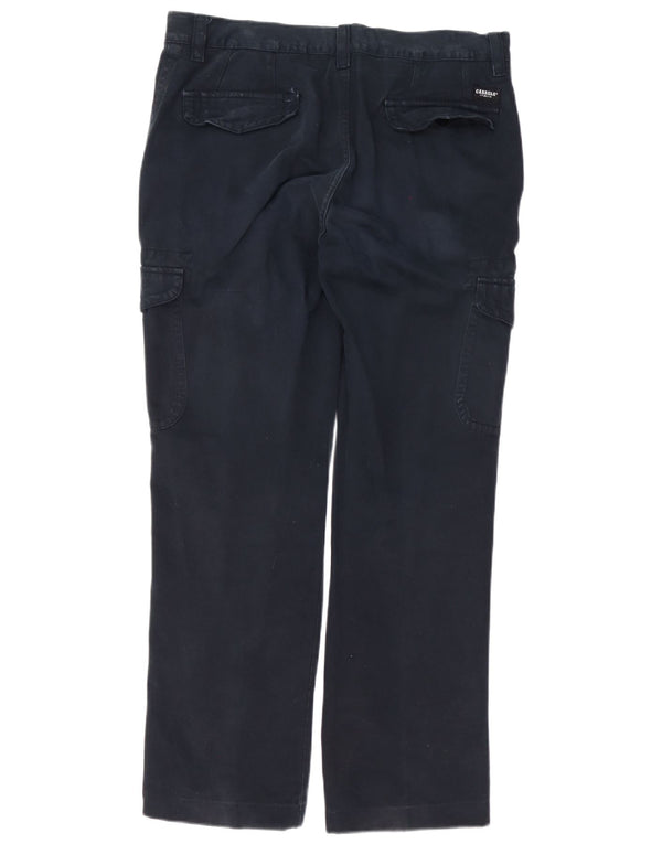 Carrera Mens Straight Cargo Trousers W36 L30 Navy Blue Cotton