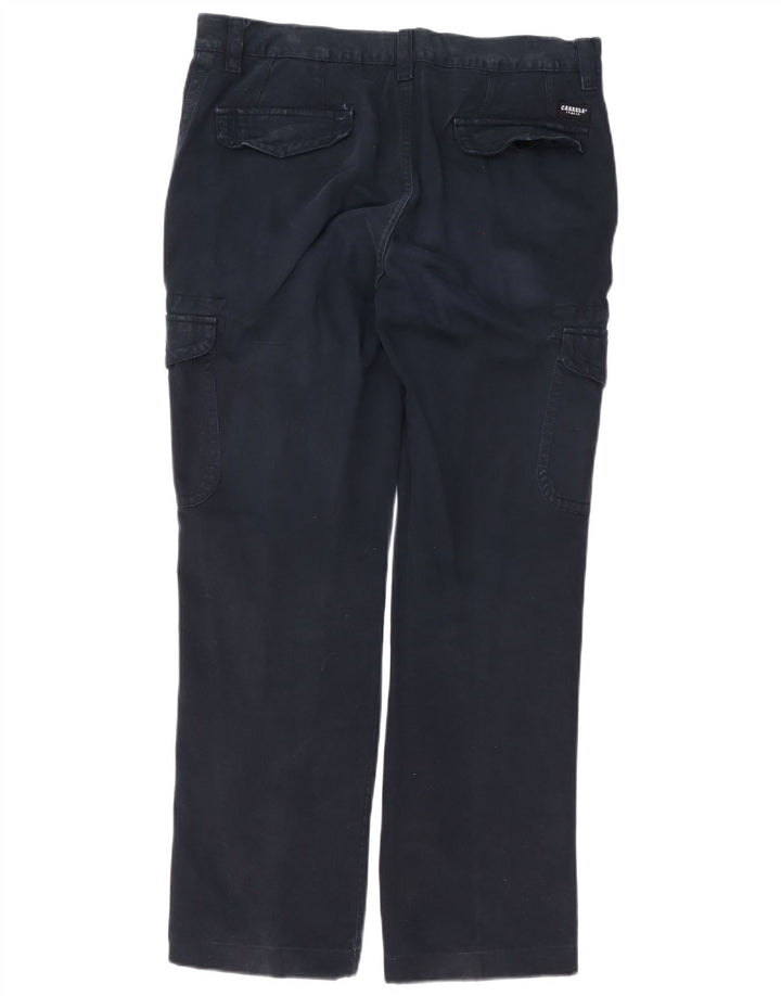 Carrera Mens Straight Cargo Trousers W36 L30 Navy Blue Cotton