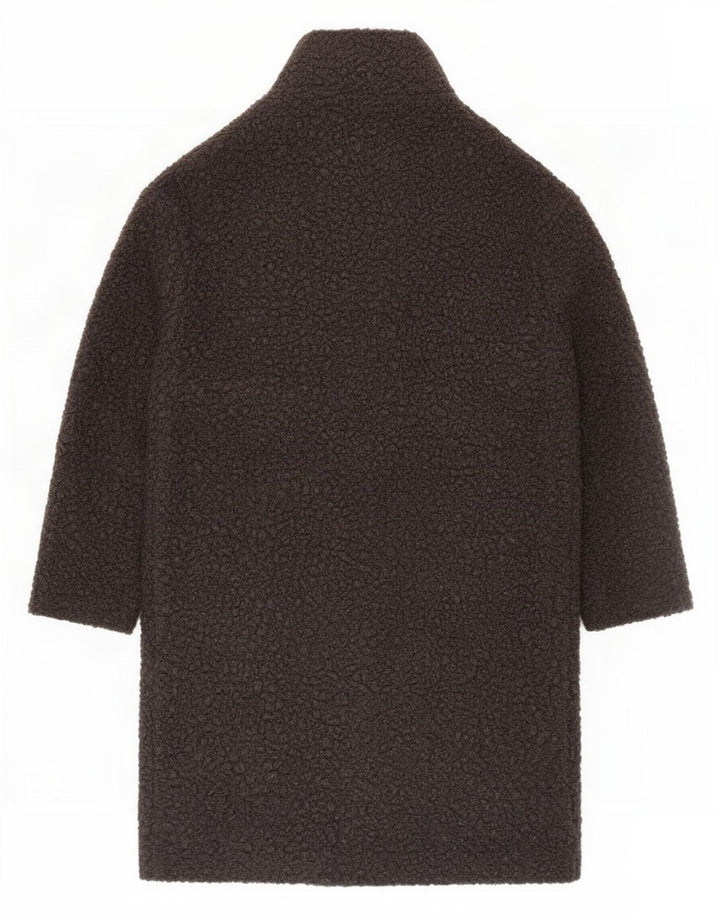 Marks & Spencer Womens Overcoat UK 12 Medium Grey Polyester