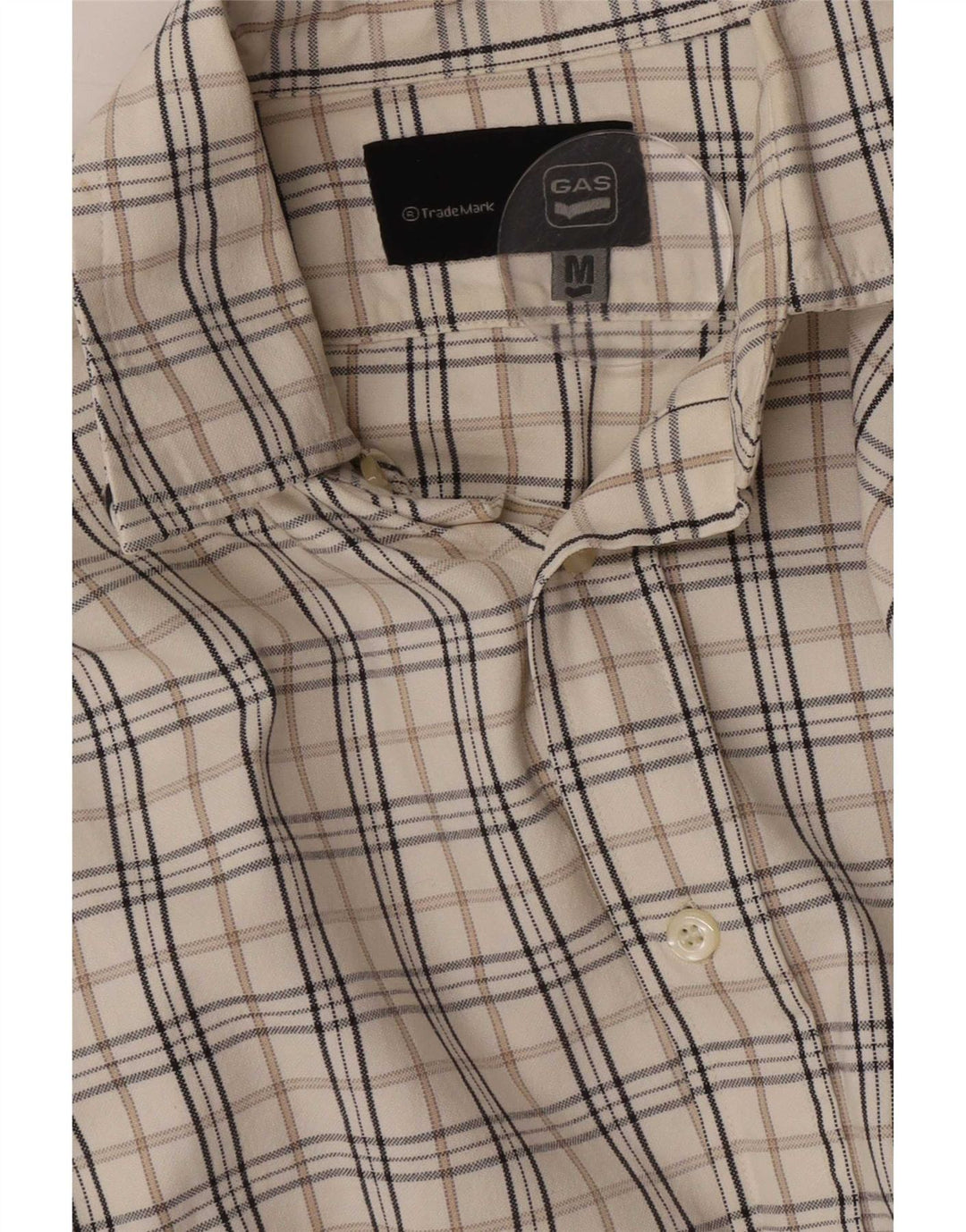 Gas Mens Shirt Medium White Check