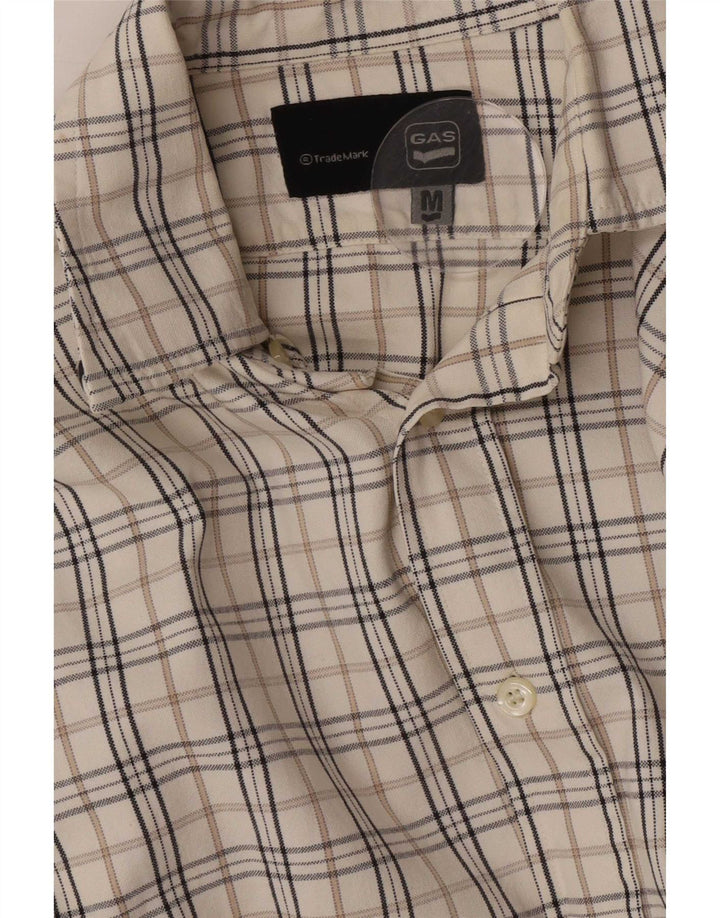 Gas Mens Shirt Medium White Check