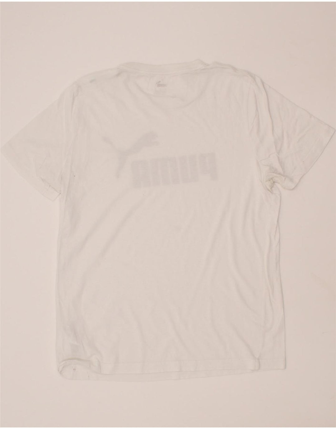 PUMA Mens Graphic T-Shirt Top Medium White Cotton Vintage Puma and Second-Hand Puma from Messina Hembry 