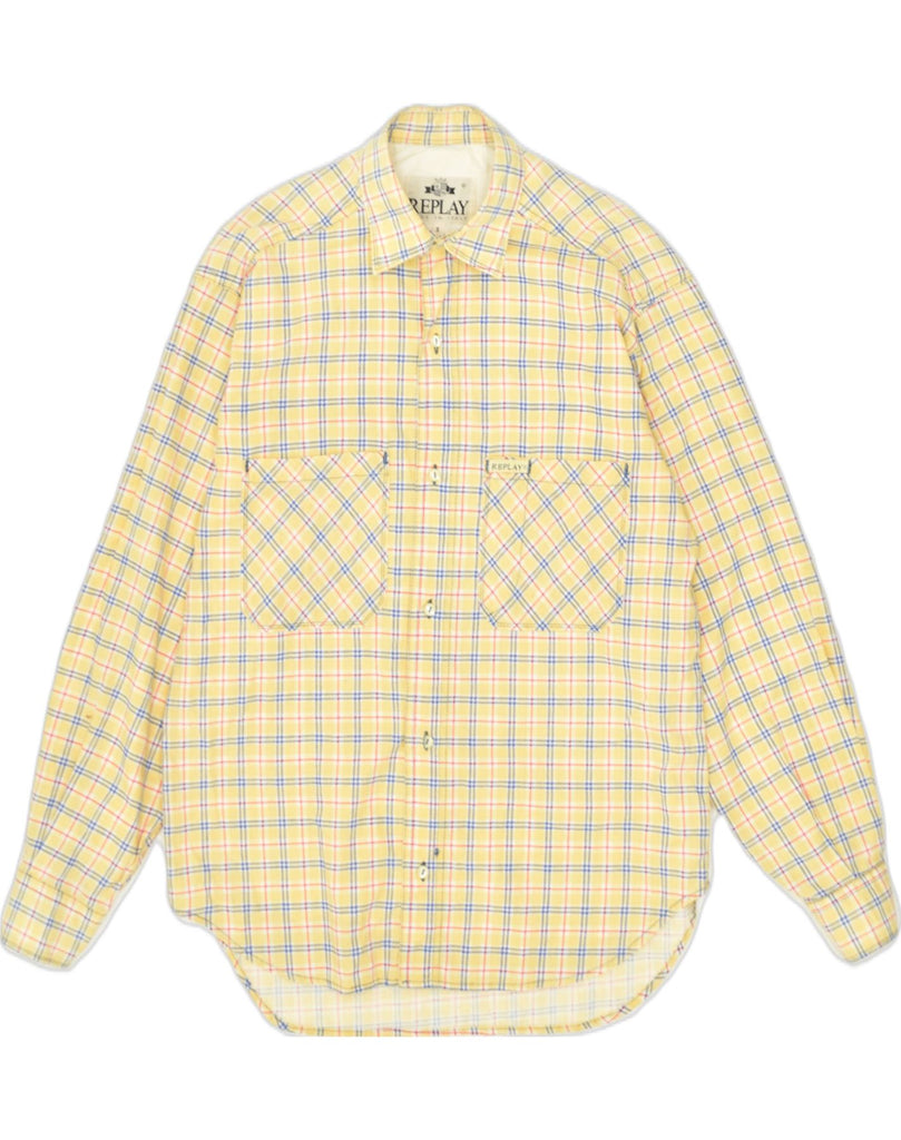 REPLAY Mens Shirt Small Yellow Check Cotton | Vintage Replay | Thrift | Second-Hand Replay | Used Clothing | Messina Hembry 