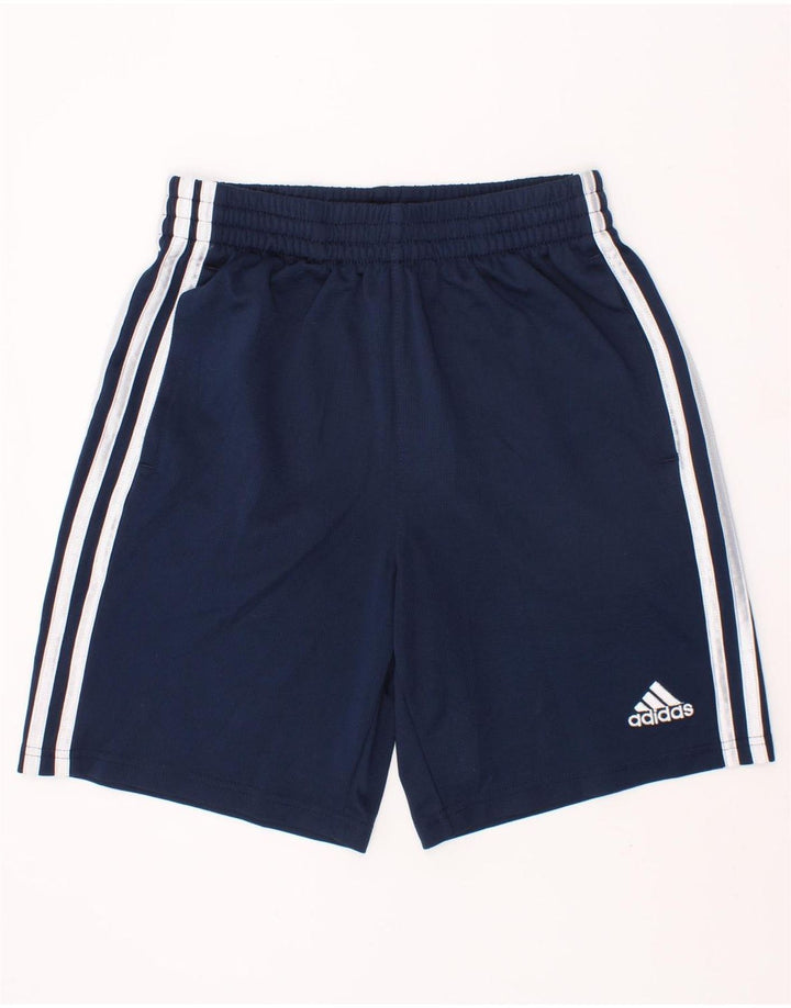 ADIDAS Boys Sport Shorts 10-11 Years Medium  Navy Blue Polyester Vintage Adidas and Second-Hand Adidas from Messina Hembry 