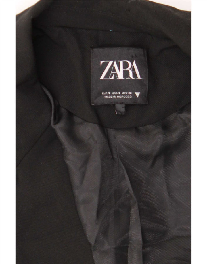 Zara Womens Double Breasted Oversized Blazer Jacket UK 10 Small Black