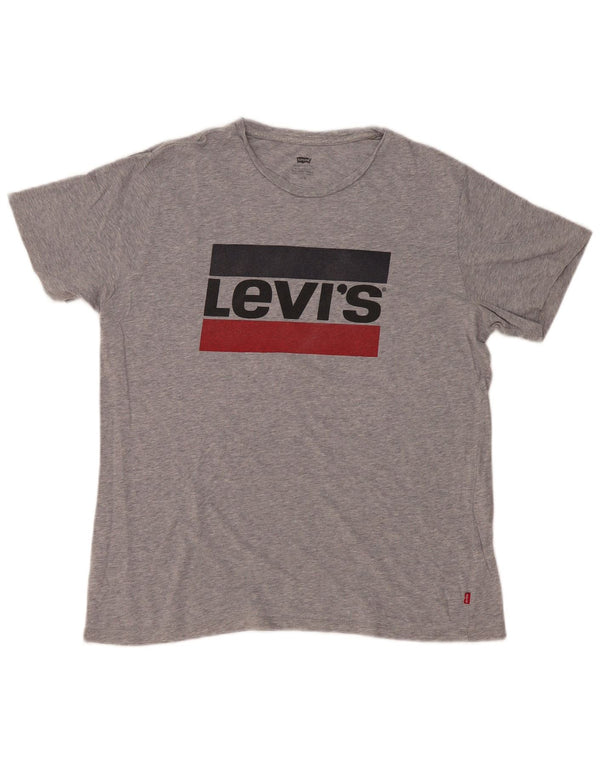 Levi's Mens Graphic T-Shirt Top Large Grey Flecked