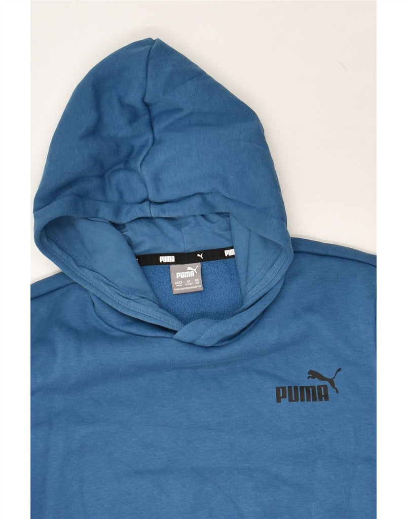 PUMA Boys Graphic Hoodie Jumper 11-12 Years Blue Cotton | Vintage Puma | Thrift | Second-Hand Puma | Used Clothing | Messina Hembry 