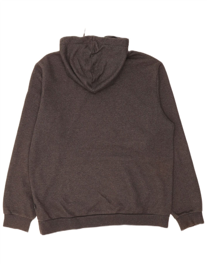 PUMA Mens Graphic Hoodie Jumper Medium Grey Cotton