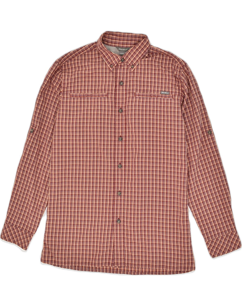 EDDIE BAUER Mens Shirt Small Red Check Nylon | Vintage Eddie Bauer | Thrift | Second-Hand Eddie Bauer | Used Clothing | Messina Hembry 