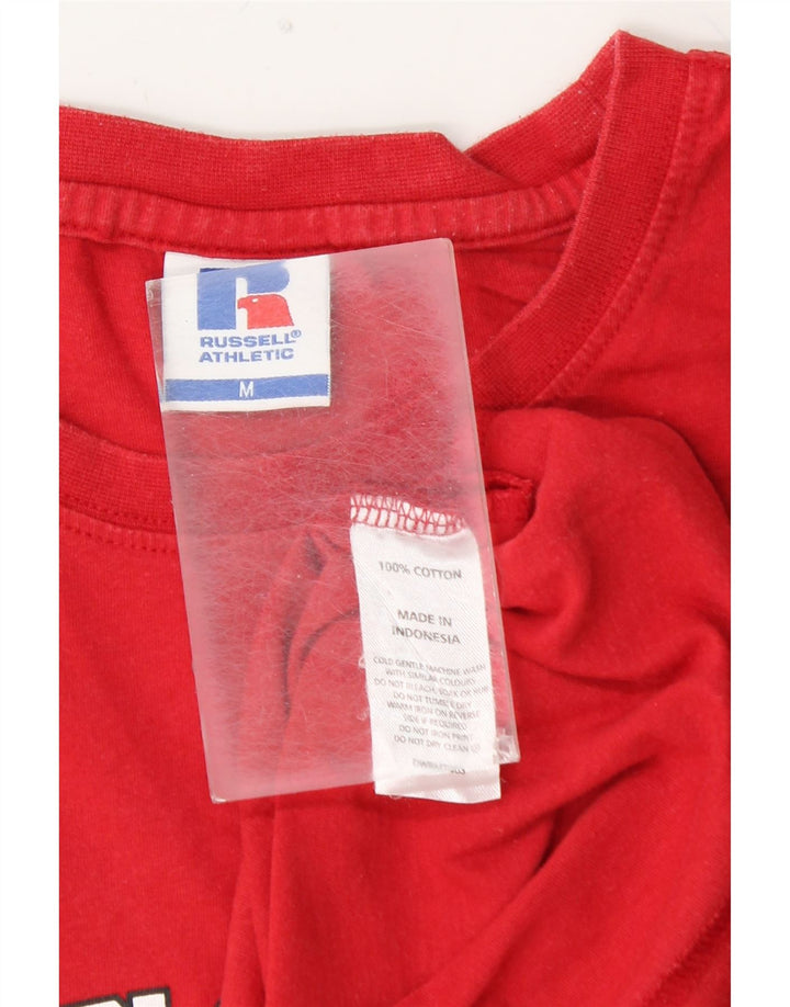 RUSSELL ATHLETIC Mens Graphic T-Shirt Top Medium Red Cotton