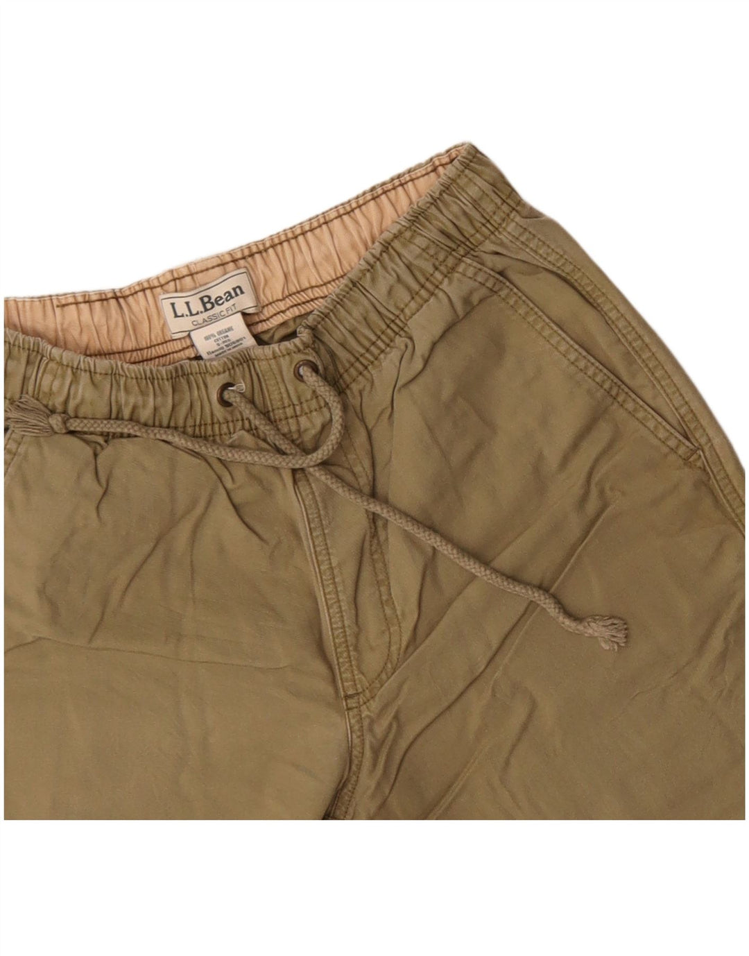 L.L.Bean Mens Classic Fit Shorts Small W27 Khaki Cotton