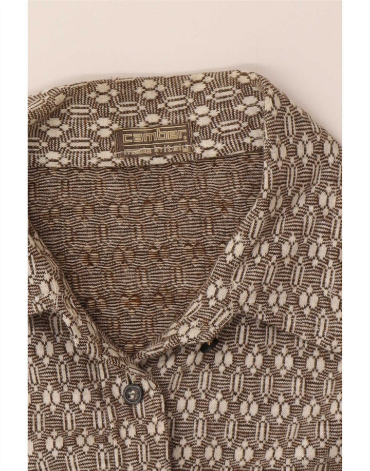Camber Womens Flannel Shirt UK 16 Large Brown Geometric