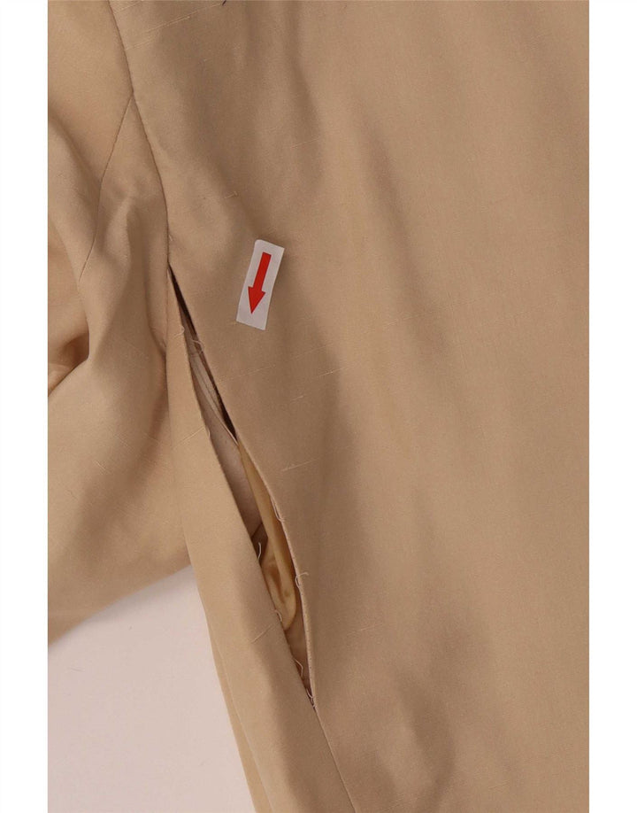 Max Mara Womens 2 Button Blazer Jacket UK 12 Medium Beige Silk