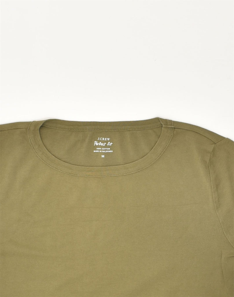 J. CREW Womens Perfect Fit T-Shirt Top UK 12 Medium Khaki Cotton | Vintage J. Crew | Thrift | Second-Hand J. Crew | Used Clothing | Messina Hembry 