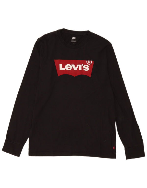 Levi's Mens Graphic Top Long Sleeve Medium Black Cotton