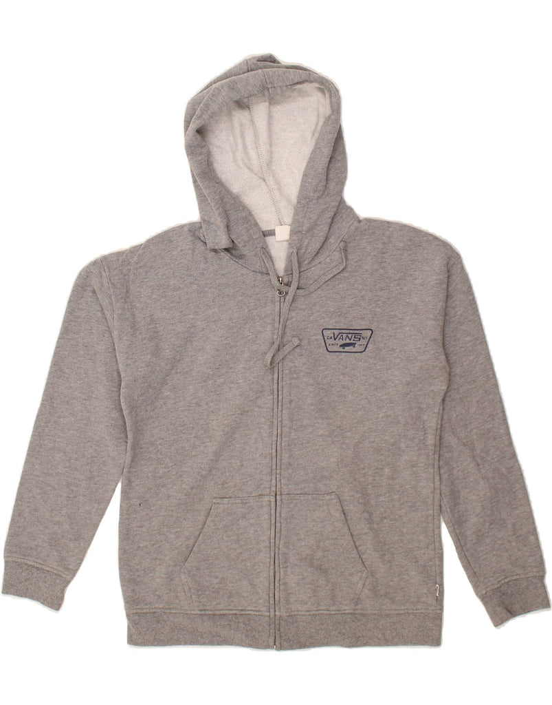 VANS Mens Graphic Zip Hoodie Sweater Small Grey Cotton Vintage Vans and Second-Hand Vans from Messina Hembry 