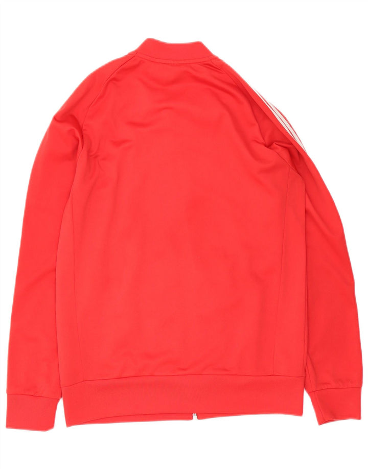 Adidas Boys Tracksuit Top Jacket 13-14 Years Red Polyester Sports