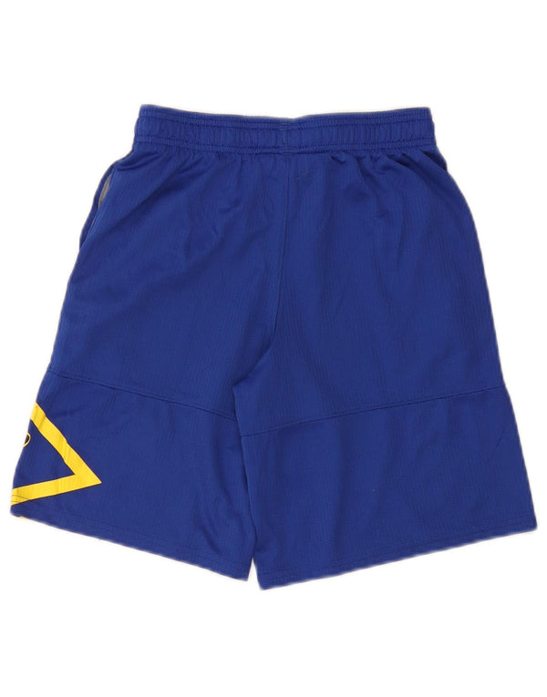 UNDER ARMOUR Boys Heat Gear Graphic Sport Shorts 9-10 Years Medium Blue