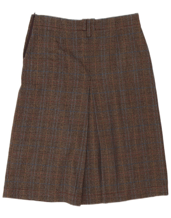 Marlboro Classics Womens Midi Skirt EU 42 Large W32 Brown Houndstooth